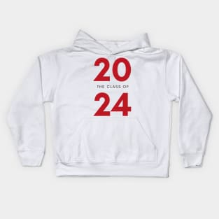 Class Of 2024. Simple Typography 2024 Design for Class Of/ Senior/ Graduation. Red Kids Hoodie